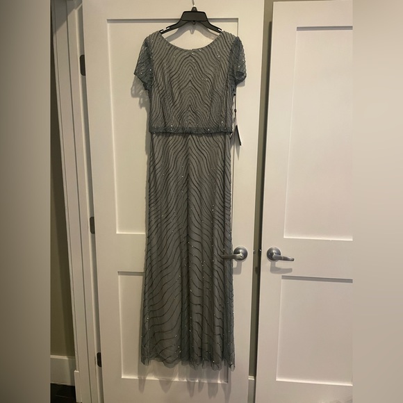 Adrianna Papell - beaded blue dress, size 6 - Picture 2 of 5